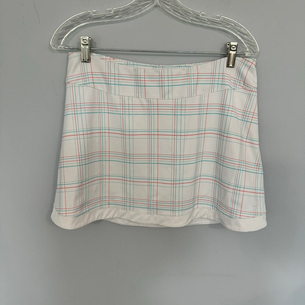 Champion Faux Wrap Athletic Tennis Skort Women's Size Medium White Blue Red